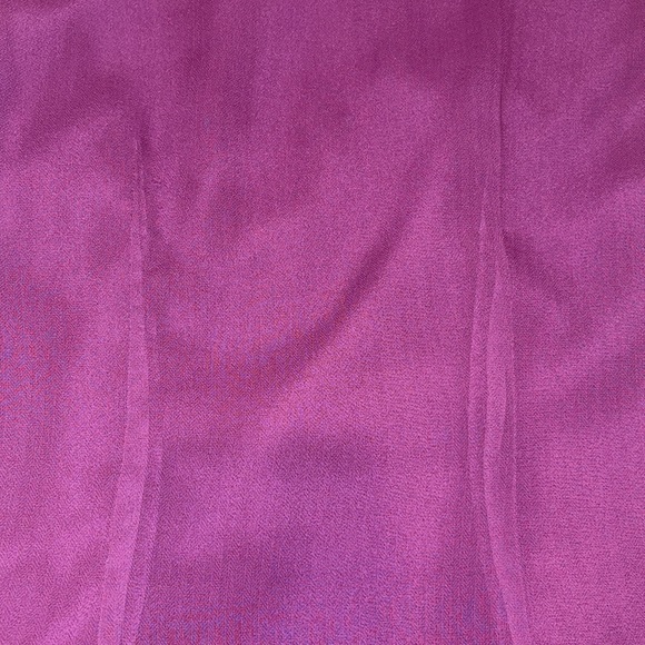 Merona Magenta Chiffon Fully Lined Flounce Sleeve Blouse - Picture 10 of 12